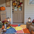 Area Rug 2x3 Washable Entry Rug - Tropical Floral Non Slip Mat