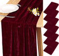 Velvet Table Runner 20 x 120 in Burgundy - Luxurious Thick Velvet