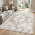 Washable 5x7 Area Rug 5 ft x 7 ft - Low Pile Vintage Carpet