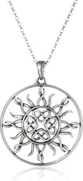 Celtic Sterling Silver Pendant Necklace 18ft Rolo Chain - Timeless