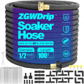 Soaker Hose 100 FT 1/2 in with 3/4 in Brass Connectors - Efficient