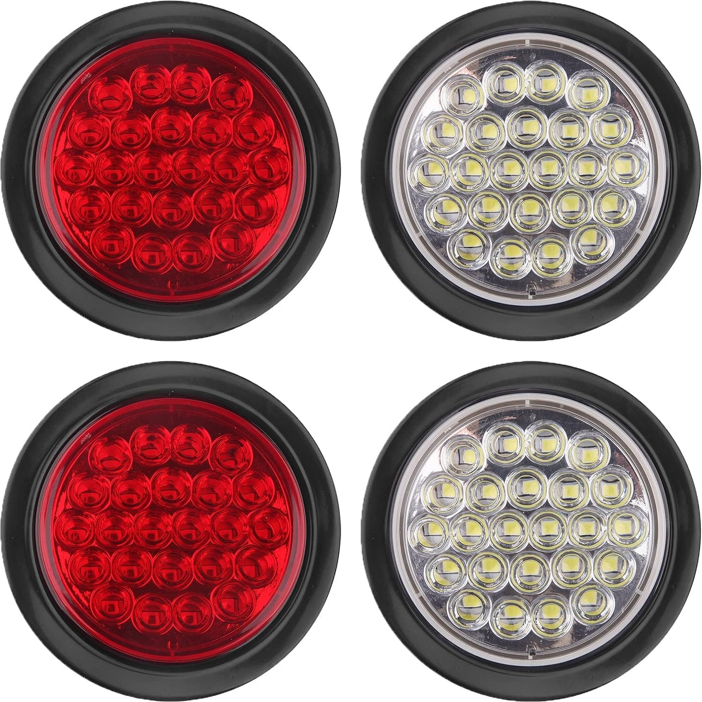 4 Inch Round LED Stop Turn Tail Lights for Trucks and RVs
