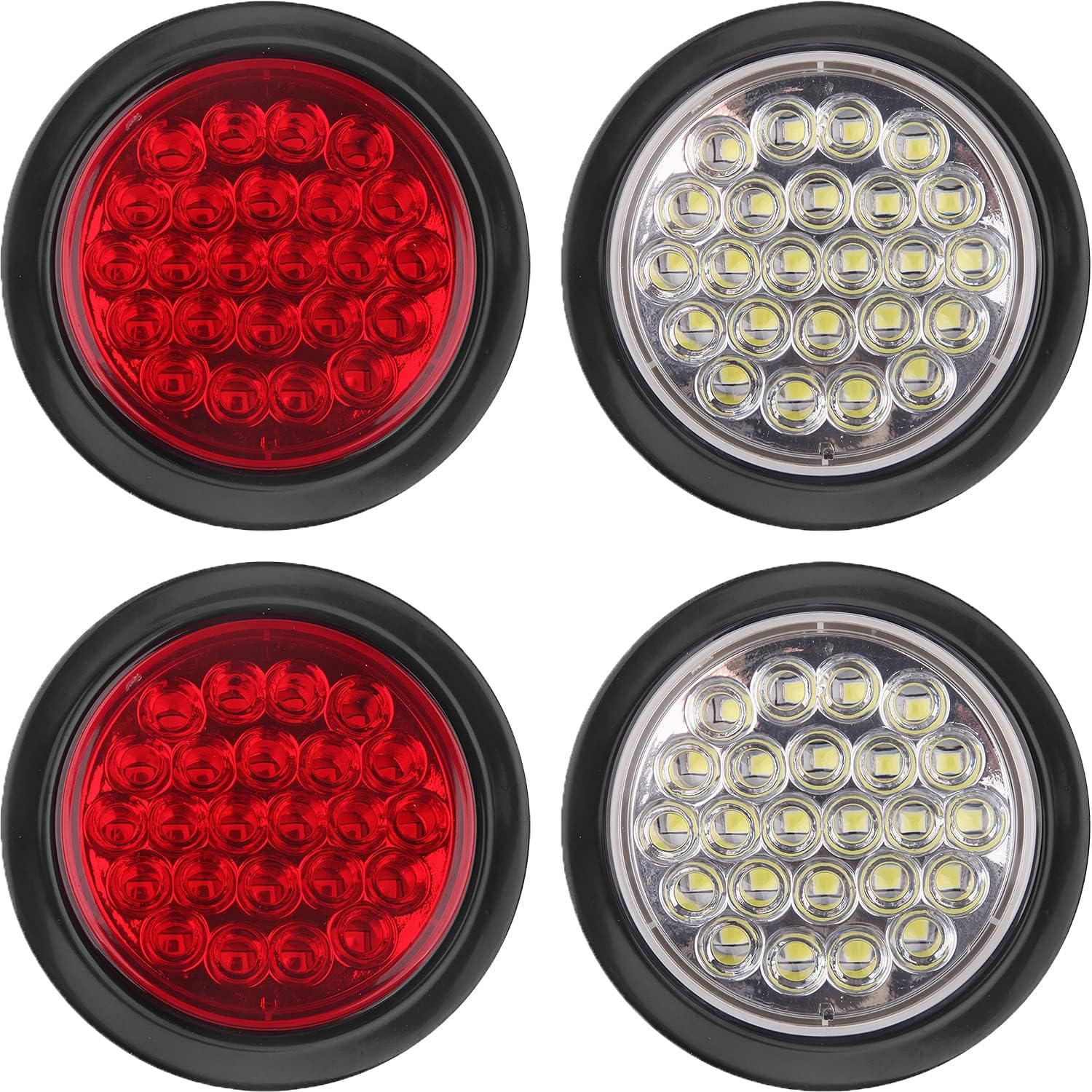 4 Inch Round LED Stop Turn Tail Lights for Trucks and RVs