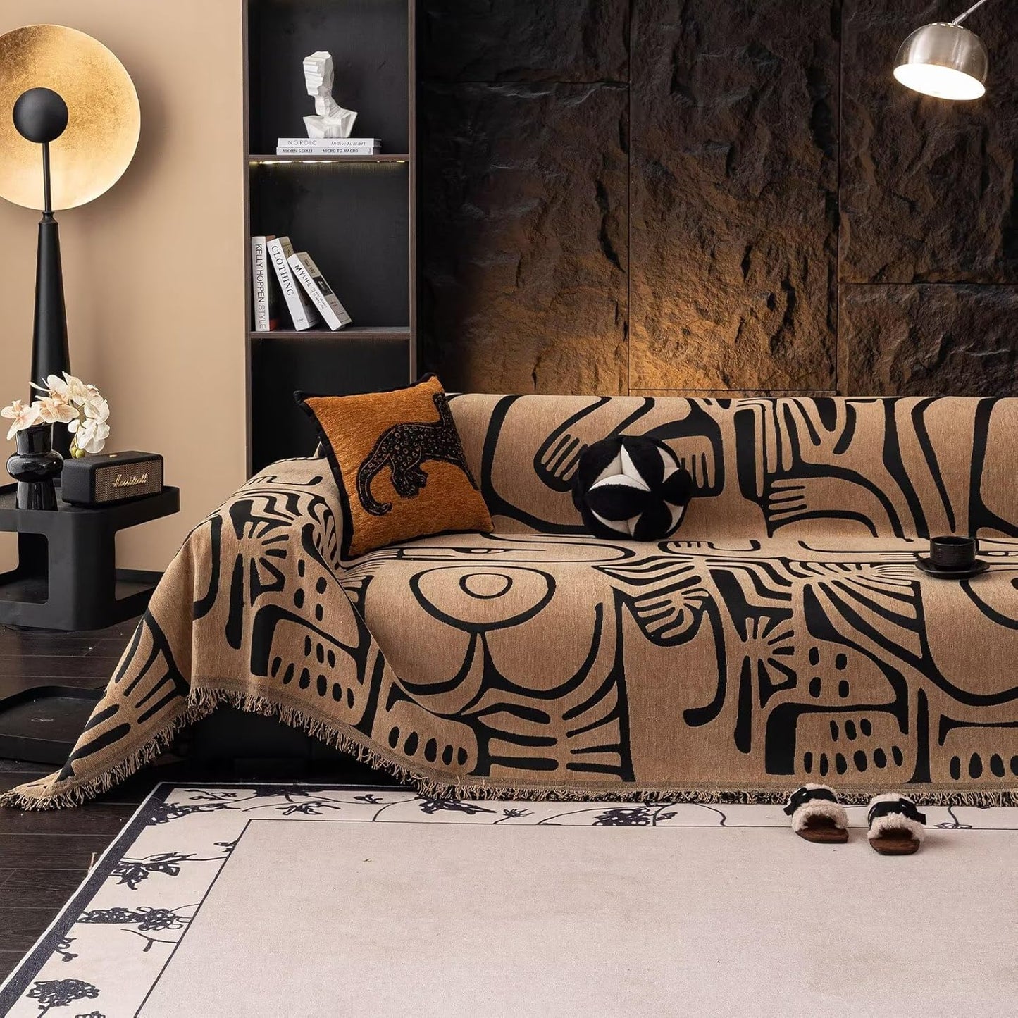 VClife Boho Sofa Cover for 3 Seat Couch, Unique Chenille Design