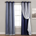Lush Decor Sheer Grommet Curtains With Insulated Blackout Lining