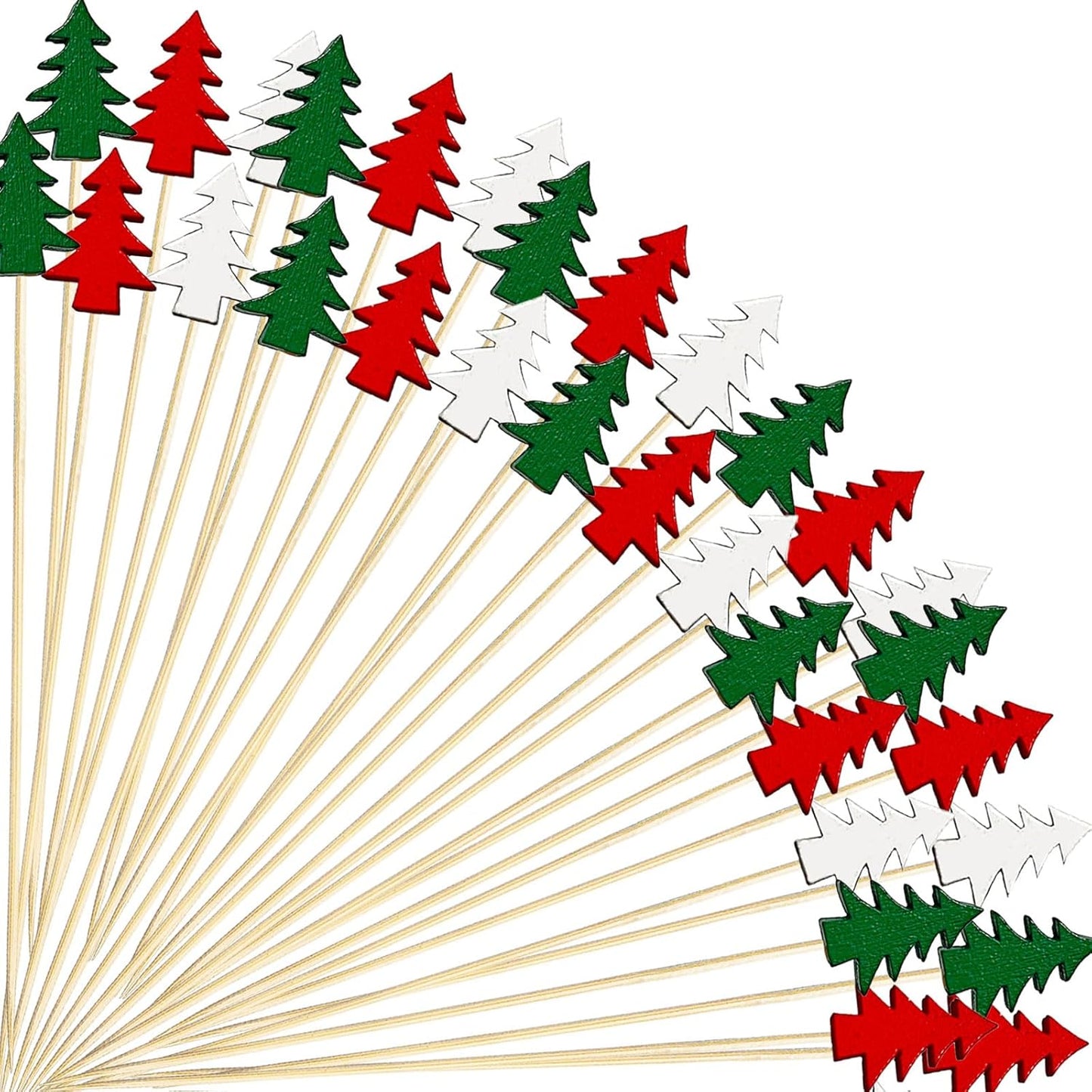 Xmas Tree Cocktail Picks 100Pcs - Festive Holiday Decor