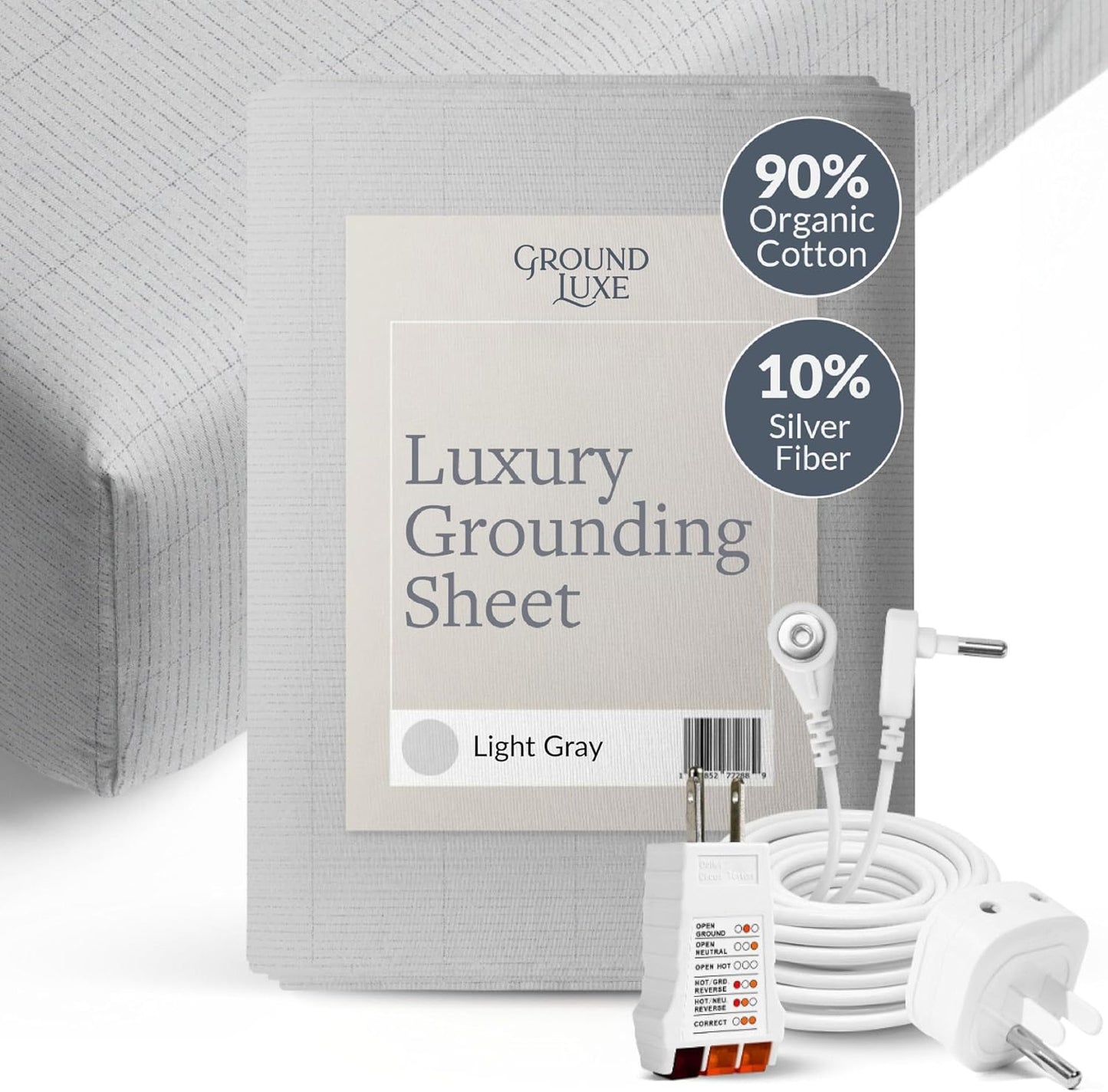 GroundLuxe Organic Fitted Grounding Sheet for Full Size Bed
