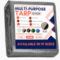 Large Waterproof Tarp 12ft x 25ft - Heavy Duty 10 Mil Poly Tarp