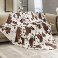 Cow Print Blanket Queen Size 90x90 in - Soft Fleece Throw