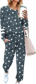 Womens Ekouaer 2-Piece Loungewear Sweatsuit Set - Soft Comfort