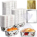 Christmas Paper Loaf Pan 100 Sets - Mini Disposable Bread Pans (6.3 x