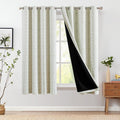 95% Blackout Boho Curtains for Bedroom - Sage Green Geometric