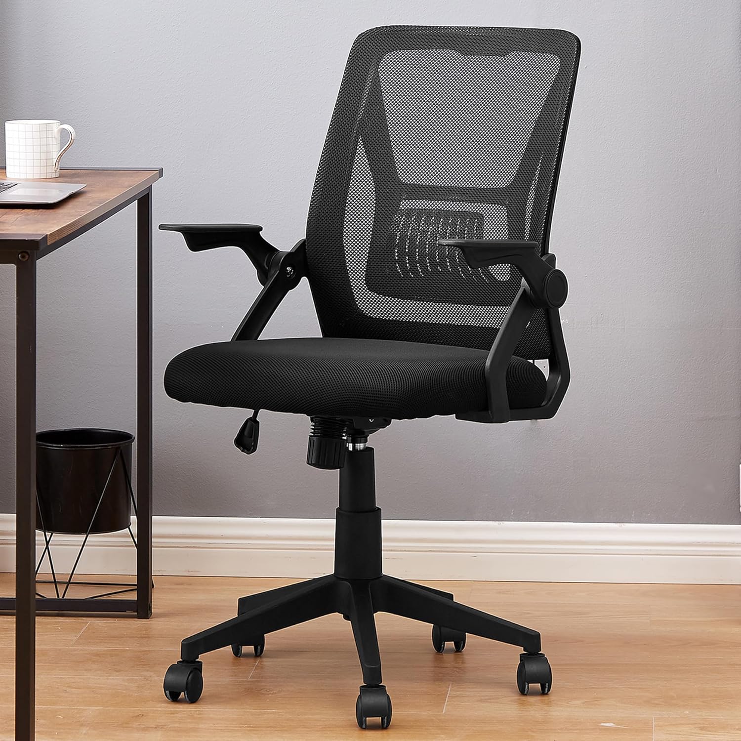 VECELO Ergonomic Office Chair: Swivel, Adjustable Arms, Lumbar Support