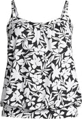 Blouson Tummy Hiding Tankini Top Swimsuit - Adjustable Straps