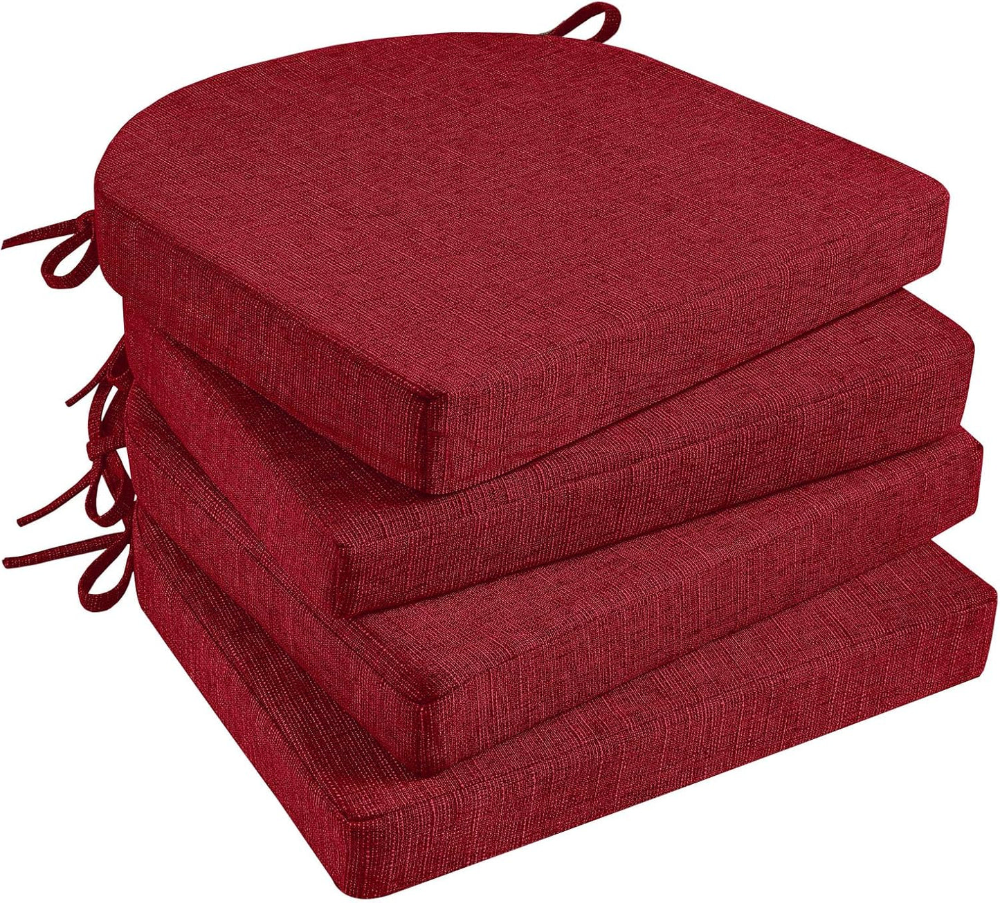 Basic Beyond Chair Cushions for Dining Chairs - 4 Pack Red