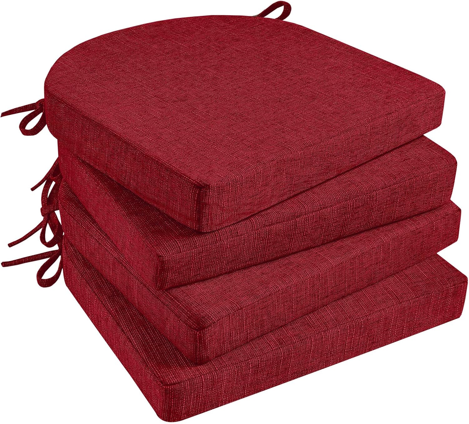 Basic Beyond Chair Cushions for Dining Chairs - 4 Pack Red