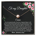 Personalized Daughter Necklace from Mom or Dad - Pearl Necklace