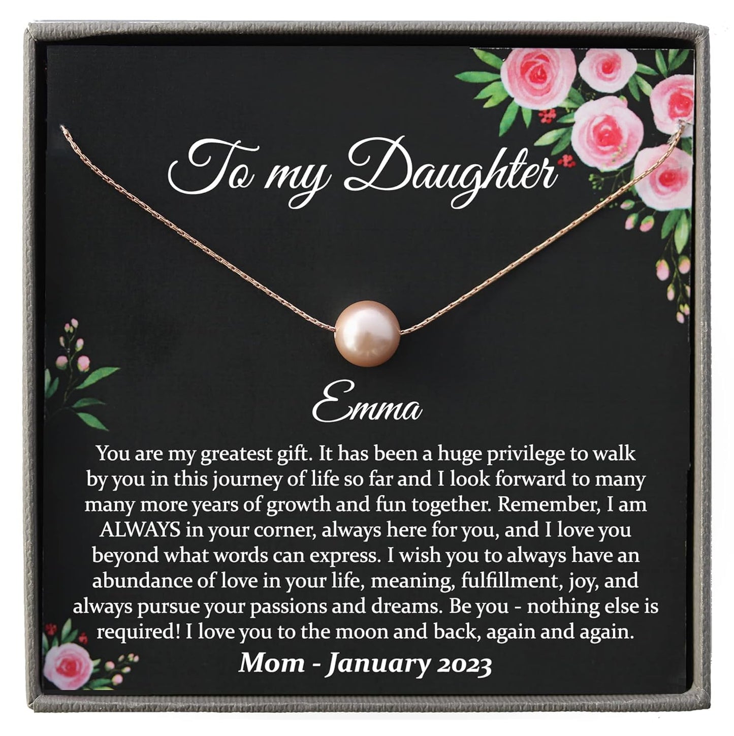 Personalized Daughter Necklace with Meaningful Message Gift