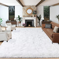 Super Fluffy Area Rug for Bedroom 8x10 ft - Plush White Shag for Cozy