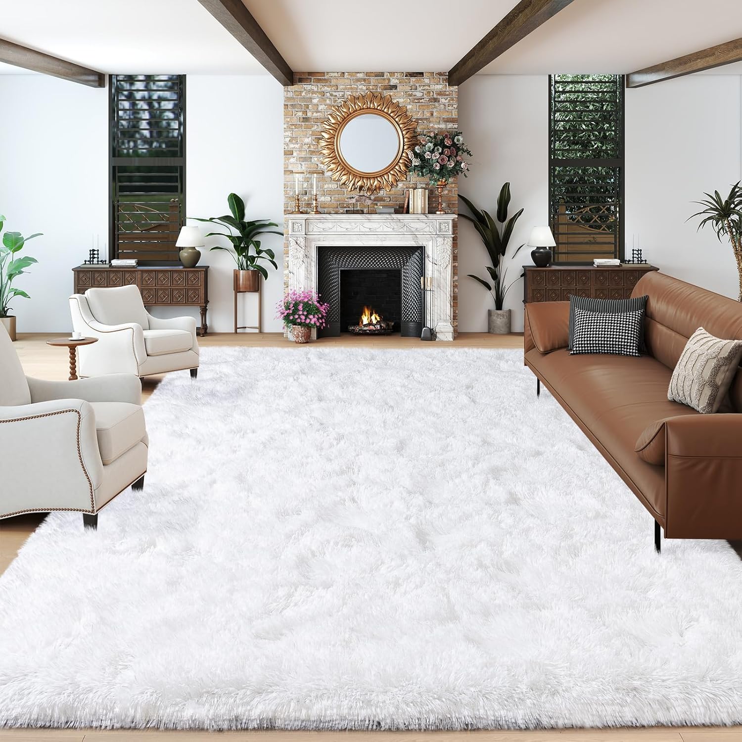 Super Fluffy Area Rug for Bedroom, Soft Plush 8x10 Feet Rug