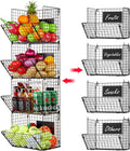 X-cosrack Metal Wire Basket Wall Mount 4 Tier - Extra Large Storage