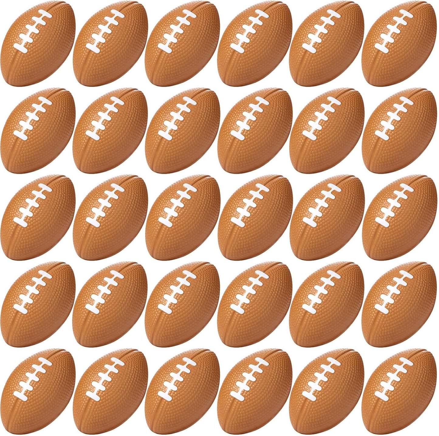 30 Pack Mini Foam Football Stress Balls - Bulk Party Favors