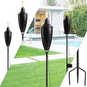 ZSPENG Large Capacity Citronella Torches Set of 4 for Outdoors