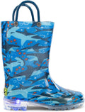 Western Chief Kids Waterproof Light Up Rain Boots With Handles Boys