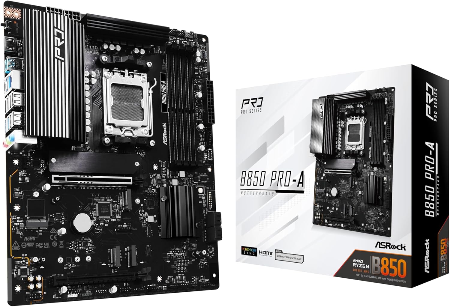 ASRock B850 Pro-A ATX Motherboard for AMD Ryzen Processors