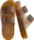 CUSHIONAIRE Pool Slides For Women Waterproof Double Buckle Adjustable