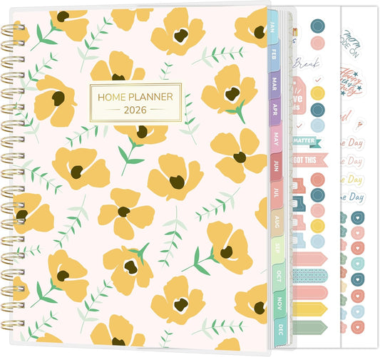2026 Home Planner with Stickers for Work from Home Organization