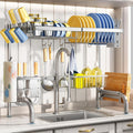 Over The Sink Dish Drying Rack Adjustable 25.5 to 33.5 in - 2 Tier