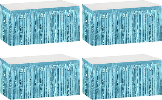 Metallic Foil Fringe Table Skirts - Festive Decor for Any Occasion!