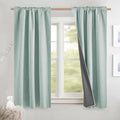 NICETOWN Seafoam Green Thick Linen Blend 100% Blackout Curtains - Full