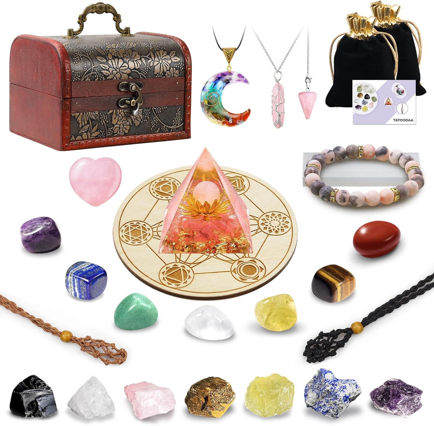 28 Pcs Healing Crystals and Stones Chakra Crystal Set for Balance