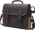 Vintage Mens Messenger Bag 15.6 in Waterproof Leather Canvas