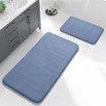 Large Denim Blue Bath Mat Set 2 Piece - Super Soft Memory Foam