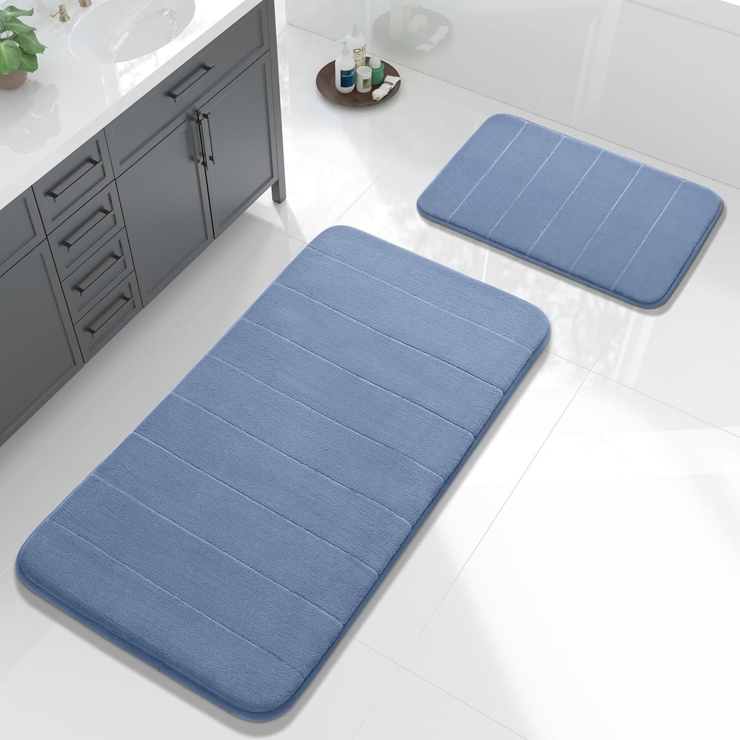 Yimobra Large Bath Mat Set - Super Soft Absorbent Memory Foam