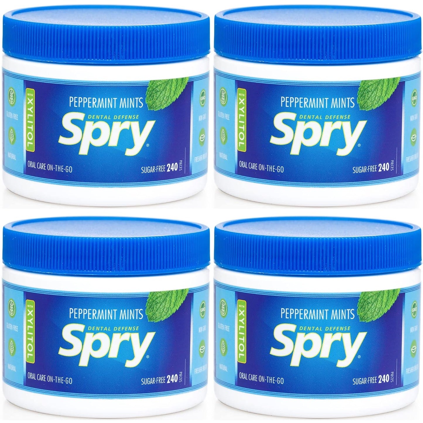 Spry Xylitol Peppermint Sugar Free Candy for Fresh Breath