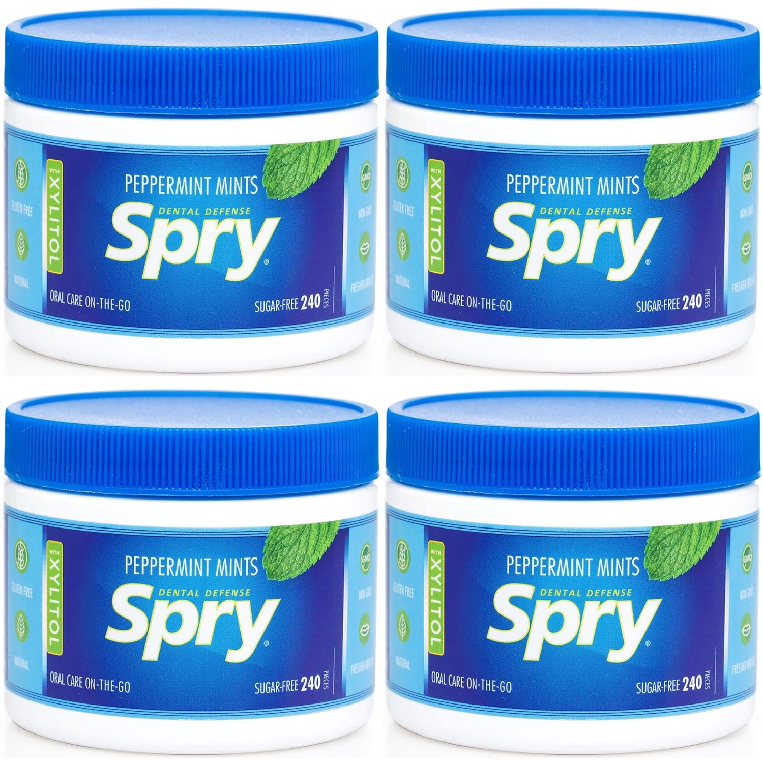 Spry Xylitol Peppermint Sugar Free Candy for Fresh Breath