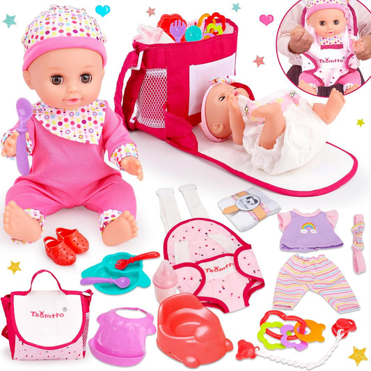 TSOMTTO Baby Doll Carrier Bag: Interactive Pretend Play