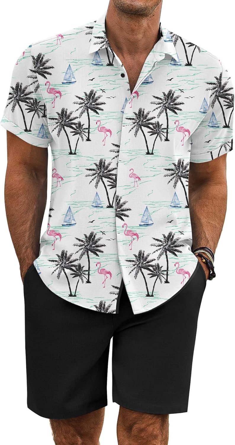 COOFANDY Men's Summer Beach Outfits for Vacation and Relaxation