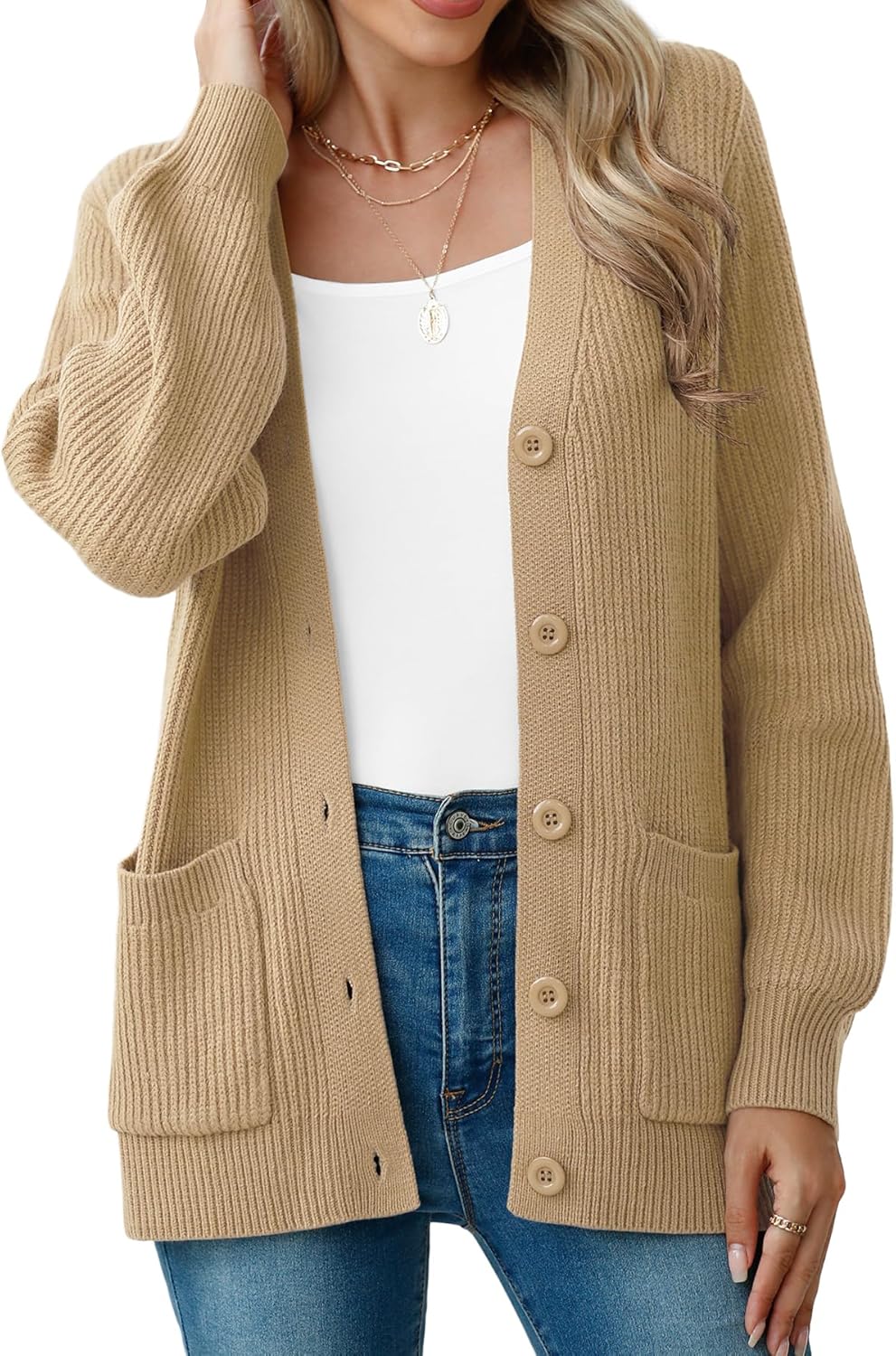 VIISHOW Women Chunky Knit Cardigan Sweater for Fall and Winter