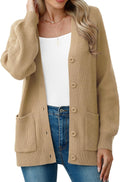 VIISHOW Women Chunky Knit Cardigan Sweater - Warm V Neck Button soft