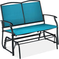 Outdoor Patio Swing Glider Loveseat - Smooth 2-Person Rocking Comfort