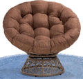 40 in Ergonomic Wicker Papasan Chair with Thick Cushion - Cozy Swivel