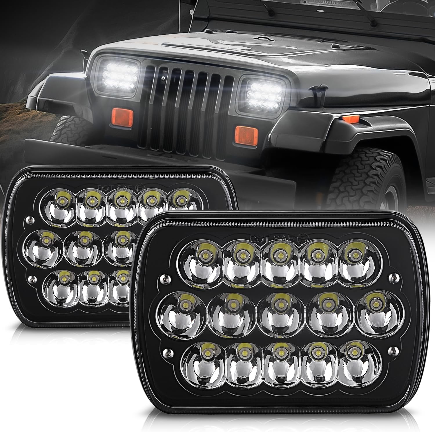 Auto Dynasty H6054 LED Headlight Assembly for Chevy & GMC Vehicles