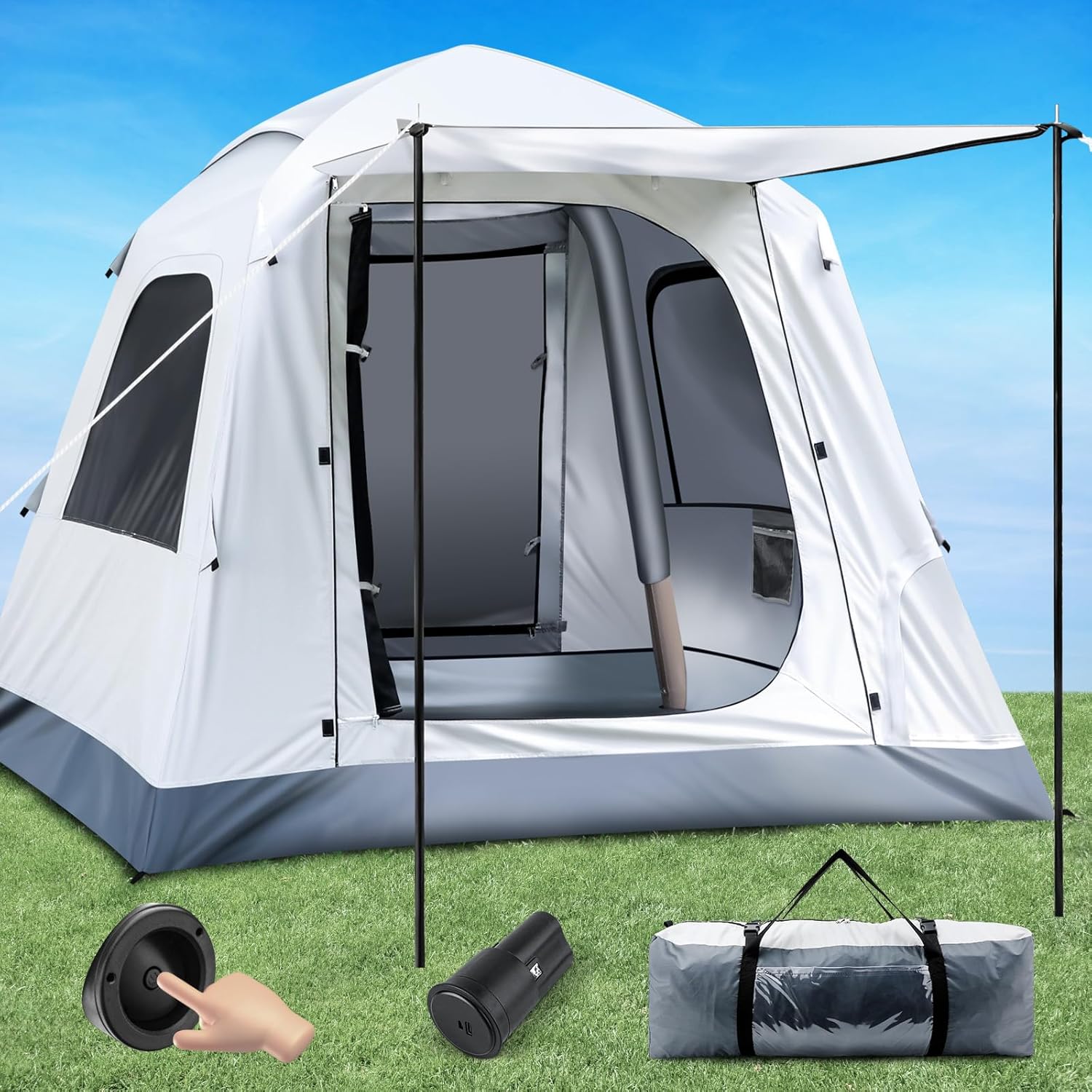 Quick Pitch 3-4 Person Inflatable Camping Tent - Yoking