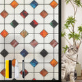 Stained Glass Window Film Geometric Patterns - Fine Frosted Privacy