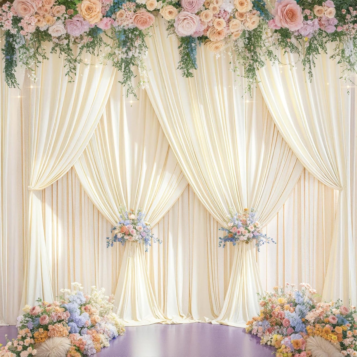 20ft x 10ft Wrinkle Free Champagne Backdrop for Weddings and Events